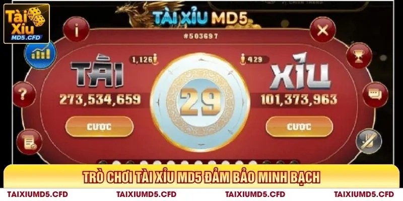 Trò chơi tài xỉu MD5 đảm bảo minh bạch